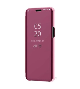Samsung Galaxy A9 2018 Aynalı Kapaklı Lüx Kılıf (Rose - Gold)