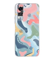 Vivo Y51 Uyumlu Kamera Korumalı Kapak Abstract Tasarımlı Şeffaf Silikon Kılıf
