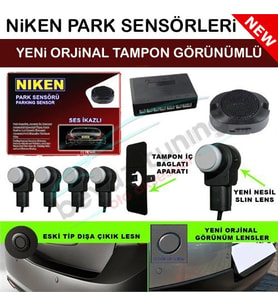 Park Sensörü Arka Sesli Orjinal Lens Görünümlü Yeni Nesil Siyah Lens