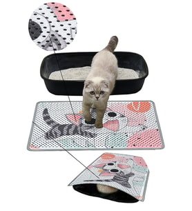 Kedi Kumu Paspası, Delikli Kedi Tuvaleti Paspası, 40*60-Neşeli Kedi