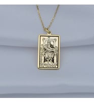 24 Ayar Has Altın Kaplama  Tarot (The Emperor) İmparator Gümüş Kolye