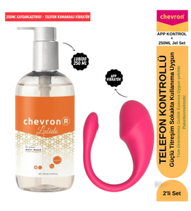 Chevron 2'li Teknoloji Paketi -Chevron Lubido 250ml Su Bazlı Jel ve APP Uzaktan Kontrollü Akıllı Vibratör Seti