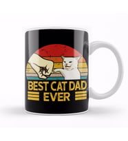 Vintage Best Cat Dad Ever Funny Smudge Cat Daddy Father Day Kupa Bardak Porselen