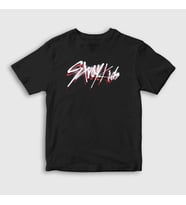 Presmono Unisex Çocuk Siyah Logo V2 Stray Kids T-Shirt 122821tt