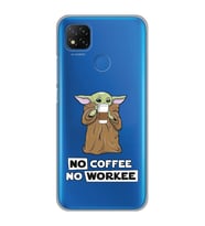 Xiaomi Redmi 9C / 10A Uyumlu Yoda Coffee Tasarımlı Şeffaf Telefon Kılıfı