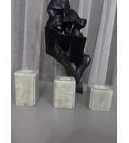 ışık geçiren mermer mumluk 3'lü set