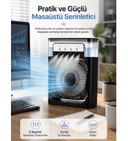 Serinletici Fan Type-C Bağlantı, Zamanlayıcı, 7 Renk Ambiyans Işığı