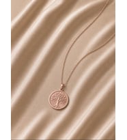 Kişiye Özel 925 Ayar Gümüş Zarif Hayat Ağacı Kolye (Rose)