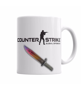 Counter Strike CS GO FADE KNIFE Kupa Bardak Porselen