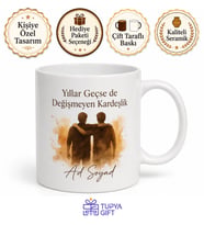 Eski Dostlara Yıllar Geçse de Değişmeyen Kardeşlik Kupa Bardak Hediye