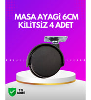 Masa Koltuk İçin Kilitsiz Tekerlek Seti 6 Cm