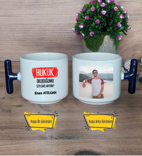  Hukuk Okuduğumu Söylemiş Miydim  Kupa Bardak Fotoğraflı T Lacivert Kulplu Hukuk Öğrencisine Hediye
