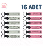 Beyaz & Pembe, Bisiklet Turu Ekibine Veda Anısı, 16’li Set, İsim Yazılı Anlamlı Deri Hediyelik