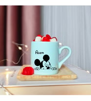 Mickey Mouse Tasarımlı Kişiye Özel Yeşil Türk Kahvesi Fincanı