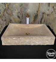 Traverten Yay Model Dışı Doğal Patlatma Lavabo