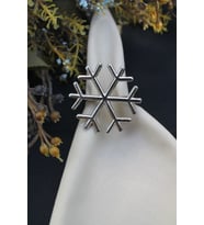 6 Adet Gümüş Kar Tanesi Peçete Halkası - Napkin Ring
