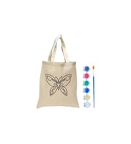 Çanta Boyama 30x40 cm Boya fırça Bez Çanta Set(Kelebek)