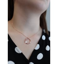 925 Gümüş  Rose Kaplama Manolya Kolye