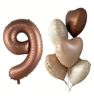 Karamel Kalpli 9 Yaş Folyo Balon Set