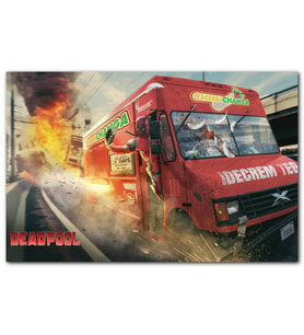 Cakatablo Marvel Deadpool ve Kırmızı Minibüs