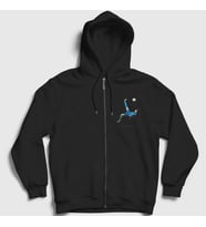 Presmono Unisex Siyah Reverse Shot Rövaşata Cristiano Ronaldo Fermuarlı Kapüşonlu Sweatshirt 326500tt