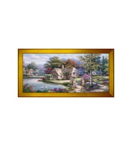 Manzara Temalı Kanvas Tablo 80 x 110 cm Gold Çerçeve