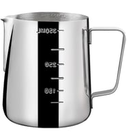 ® Paslanmaz Çelik Sütlük - Barista Süt Isıtıcı & Köpürtücü Latte Art Pitcher Küçük & Büyük Boy Seçenekli, Ocak Üstü Çelik Süt Potu (350 ml)