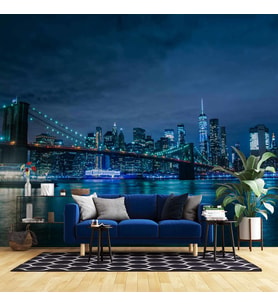 New York Gece Manzaralı Duvar Kağıdı