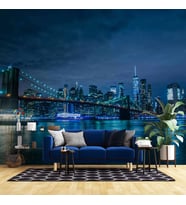 New York Gece Manzaralı Duvar Kağıdı