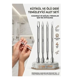 Profesyonel Çelik Kronk Seti Tırnak Temizleyici Et İtici Temizleyici 723170