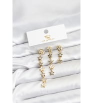 Pirinç Gold Renk Yıldız Model YSX Trio Küpe Seti - TJ-BKP11554
