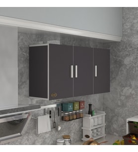 Kenzlife hazır mutfak dirca22 gri 060*120*22 mutfak banyo dolabı kapaklı raflı (Karışık)