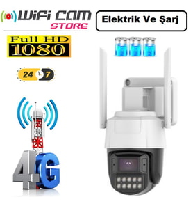 Bataryalı 4G Sim Kart İle Çalışan Güvenlik Kamerası Hareket Takipli 7/24 Kayıt (Elektrik İle Çalışır)