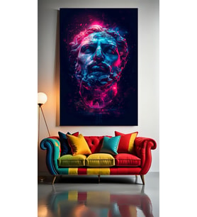 NEON TONLARDA MODEL V1  Ev Duvar Salon Güzellik Salonu Ofis Dükkan Dekarasyon Kanvas Tablo (Çok Renkli)