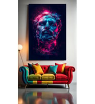 NEON TONLARDA MODEL V1  Ev Duvar Salon Güzellik Salonu Ofis Dükkan Dekarasyon Kanvas Tablo (Çok Renkli)