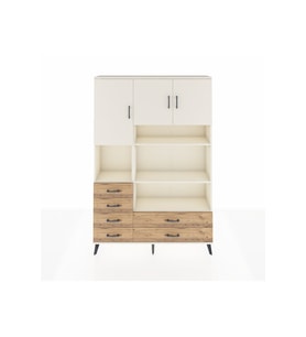 Arges Dolap 9 Raflı 6 Çekmeceli 3 Kapaklı 132x30x195 Aytaşı-Aytaşı/Çam