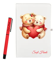 Sevgiliye Hediye Kişiye Özel Defter ve Roller Kalem Seti