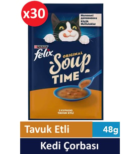 Felix Soup Chicken Tavuklu Kedi Çorbası 48 Gr*30 Adet