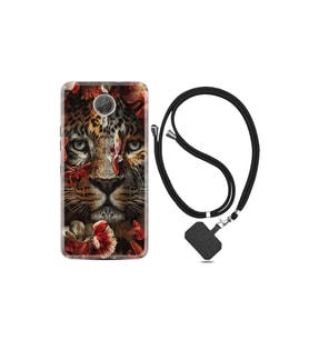 General Mobile Gm5 Plus Kılıf Desenli Silikon Boyun Askılı Flowers Baby Tiger 1336