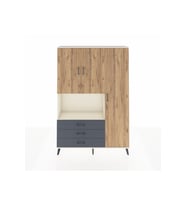 Arges Dolap 7 Raflı 3 Çekmeceli 3 Kapaklı 132x30x195 Aytaşı-Çam/Antrasit