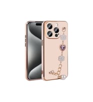 Apple iPhone 15 Pro Max Uyumlu Kılıf El Tutamaçlı Kamera Korumalı Zore Taka Silikon Kapak (Pembe)