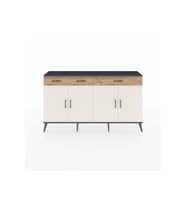 Arges Konsol 4 Raflı 3 Çekmeceli 4 Kapaklı 176x30x99 Antrasit-Aytaşı/Çam