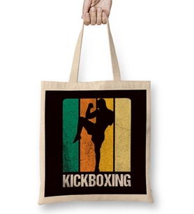 Retro Kickboxing Vintage Kickboxer Fighting MMA Fighter Bez Çanta Uzun Saplı
