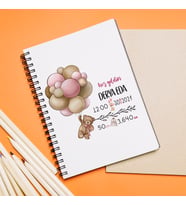 Hoş Geldin Bebek Tasarımlı Defter Kişiye Özel