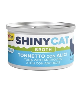 GimCat Shinycat Broth Sos İçinde Ançuezli ve Ton Balıklı Kedi Konservesi 70g