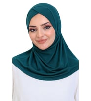 Kadın Hazır Türban Çapraz Tek Parça Pratik Namaz Başörtüsü