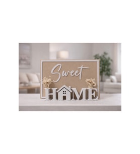 Sweet Home Dekor Tablo – Masa Üstü Ev Yazısı, Minimalist Ev Dekorasyonu