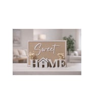 Sweet Home Dekor Tablo – Masa Üstü Ev Yazısı, Minimalist Ev Dekorasyonu