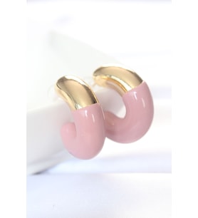 CCB Gül Kurusu Gold Çift Renk Küpe 5886 - SSSSSS4217-1149