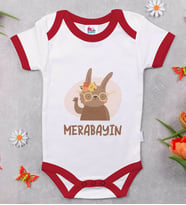 BK Kids Merabayın Tasarımlı Kırmızı Bebek Body Zıbın-1